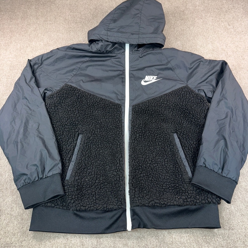Nike Sportswear Windrunner Mixed Media Fleece Hooded Jacket Black XL